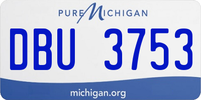 MI license plate DBU3753