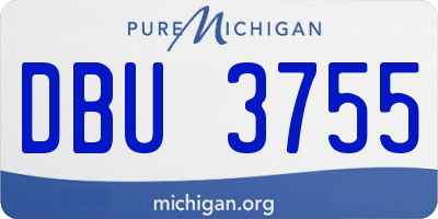 MI license plate DBU3755