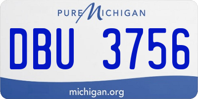 MI license plate DBU3756