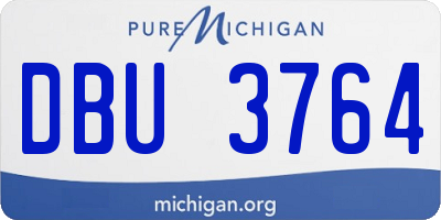 MI license plate DBU3764