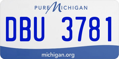 MI license plate DBU3781