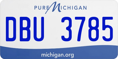 MI license plate DBU3785