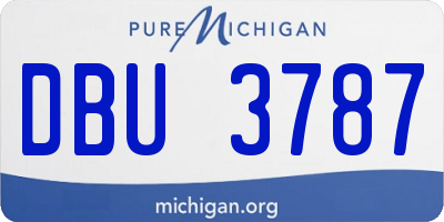 MI license plate DBU3787