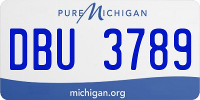 MI license plate DBU3789