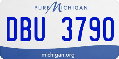 MI license plate DBU3790