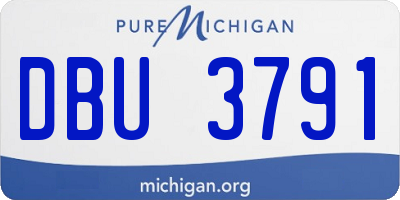 MI license plate DBU3791