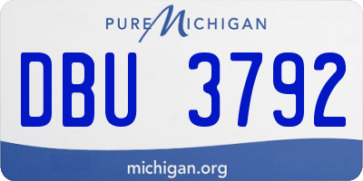 MI license plate DBU3792
