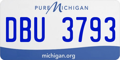 MI license plate DBU3793