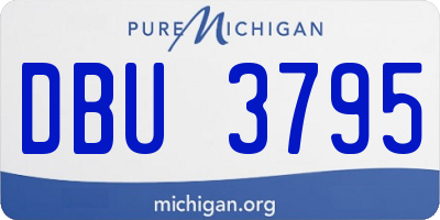 MI license plate DBU3795