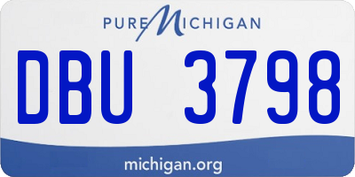 MI license plate DBU3798