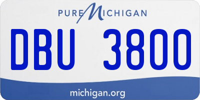 MI license plate DBU3800