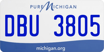 MI license plate DBU3805