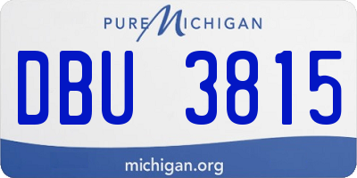 MI license plate DBU3815