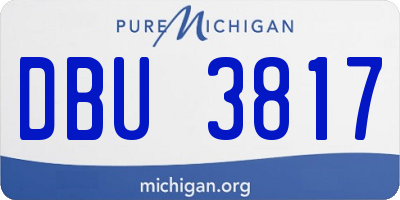 MI license plate DBU3817