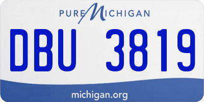 MI license plate DBU3819