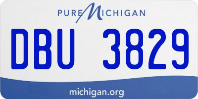 MI license plate DBU3829