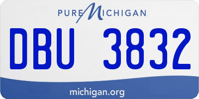 MI license plate DBU3832