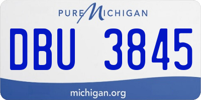 MI license plate DBU3845
