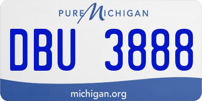 MI license plate DBU3888