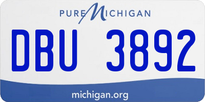 MI license plate DBU3892