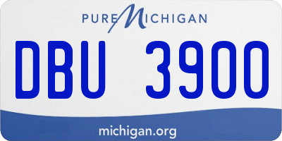 MI license plate DBU3900
