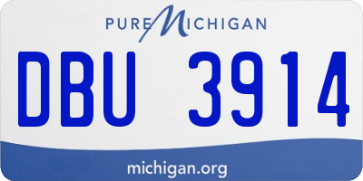 MI license plate DBU3914