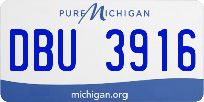 MI license plate DBU3916