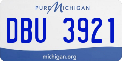 MI license plate DBU3921