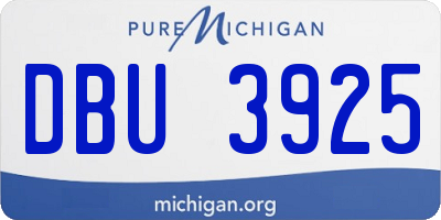 MI license plate DBU3925