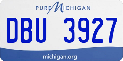 MI license plate DBU3927