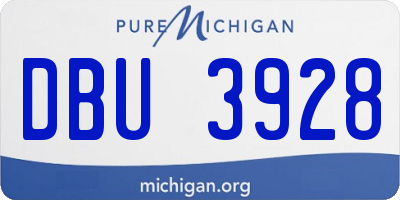 MI license plate DBU3928