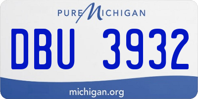 MI license plate DBU3932