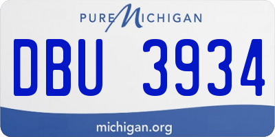 MI license plate DBU3934
