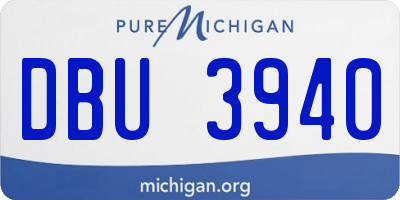 MI license plate DBU3940