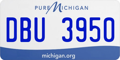 MI license plate DBU3950