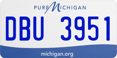 MI license plate DBU3951