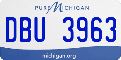 MI license plate DBU3963