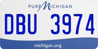 MI license plate DBU3974