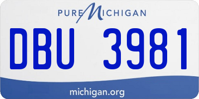 MI license plate DBU3981