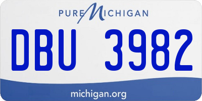 MI license plate DBU3982