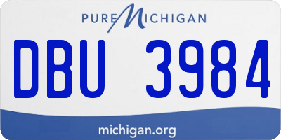 MI license plate DBU3984