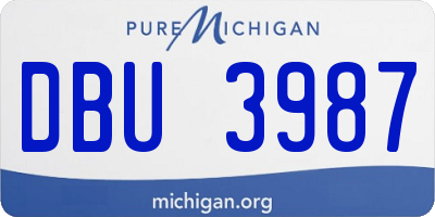 MI license plate DBU3987