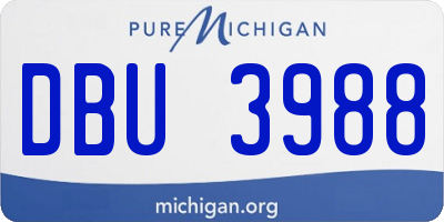 MI license plate DBU3988