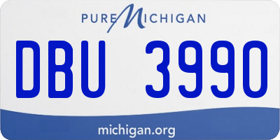 MI license plate DBU3990