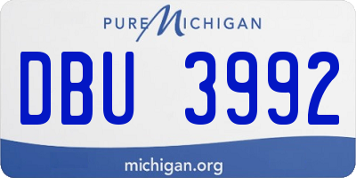 MI license plate DBU3992