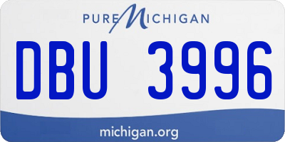 MI license plate DBU3996
