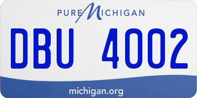 MI license plate DBU4002