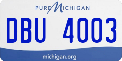 MI license plate DBU4003