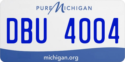 MI license plate DBU4004