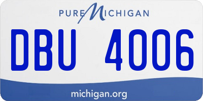 MI license plate DBU4006